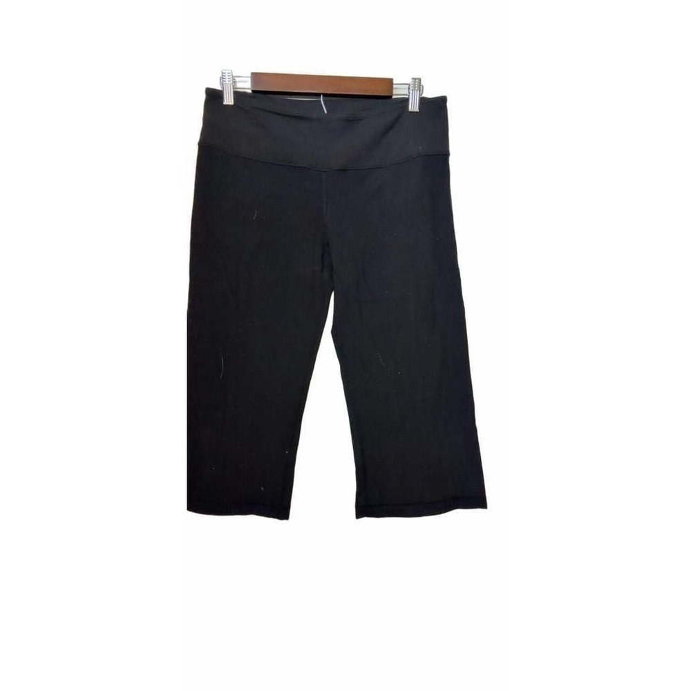 Lululemon Black Crossover Waistband Capri Yoga Pants Leggings_A104